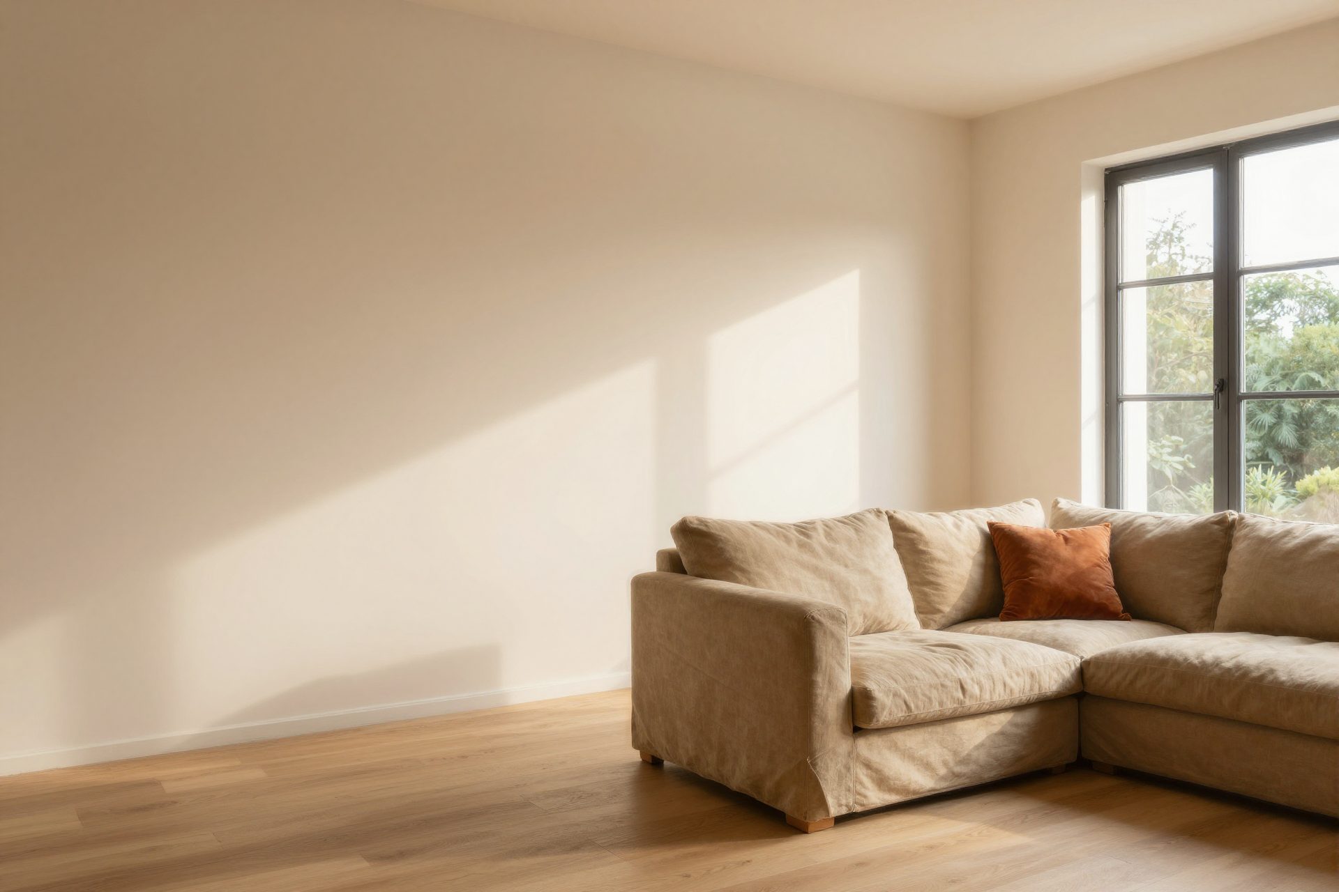 Bright and cozy living room interior